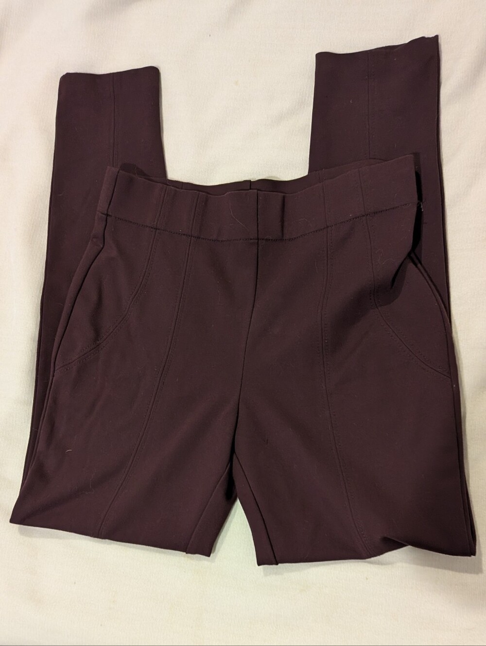Thalian Stretch Ponte Pull-On Skinny Ankle Pants